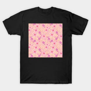 Sakura flower blooms on yellow T-Shirt